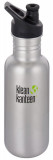  - Klean Kanteen pitná láhev Klasická, barevně broušená nerezová ocel. Kapacita 532 ml. Pohotovostní hmotnost 187 g. Spring zelená / 800 ml